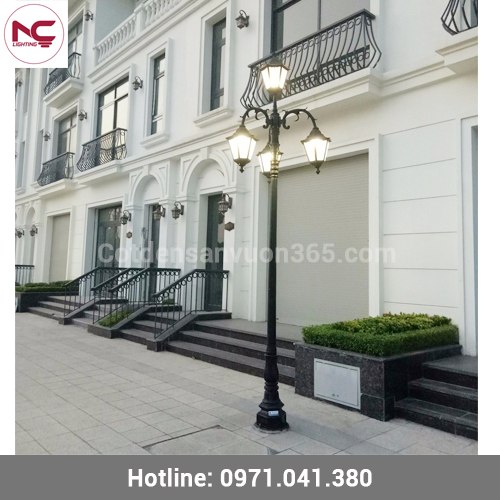 Các mẫu cột đèn trang trí sân vườn bằng nhôm và gang 3 cot den san vuon dc02, cột đèn trang trí sân vườn bằng nhôm và gang