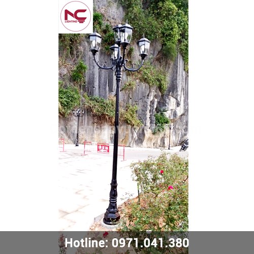 Các mẫu cột đèn trang trí sân vườn bằng nhôm và gang 4 cot den san vuon dc02, cột đèn trang trí sân vườn bằng nhôm và gang