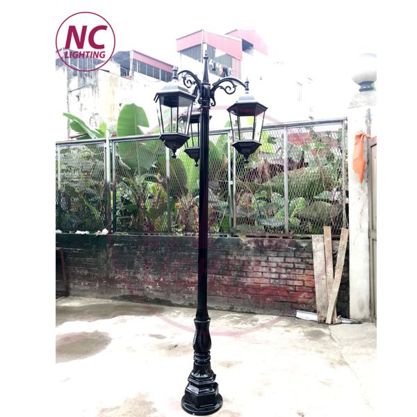 Cột đèn sân vườn 3 bóng 7 cột đèn 14, đèn sân vườn 3 bóng