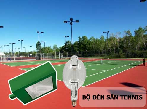 Cột Đèn Cao Áp NC-12 9 Bộ đèn chiếu sáng lắp đặt với cột NC-12 ( bộ đèn chiếu sáng sân tennis)