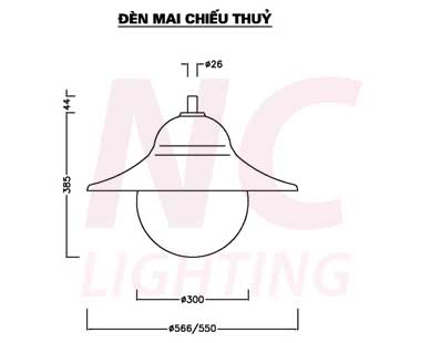 Đèn Sân Vườn Mai Chiếu Thủy | IP54 – Chịu Va Đập 6J 7 Cấu tạo đèn mai chiếu thủy