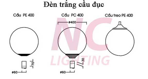 Đèn trắng đục 7 Cấu tạo đèn sân vườn trắng cầu đục