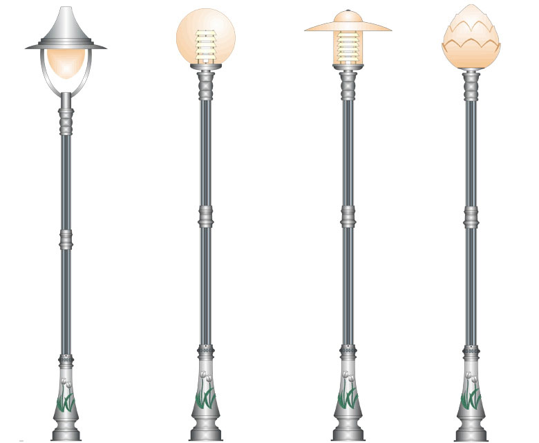 Cột Đèn Sân Vườn Bambo 7 Một số loại đèn sân vườn kết hợp với cột Bamboo