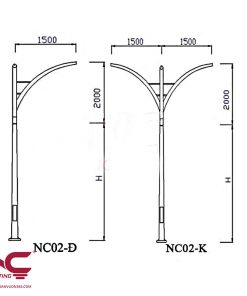 Cột đèn đường chiếu sáng NC-02