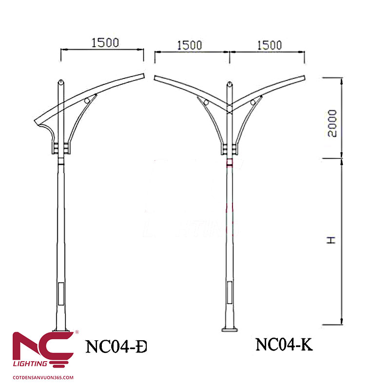 Cột đèn đường cao áp NC-04 6 Cột đèn đường cao áp NC-04
