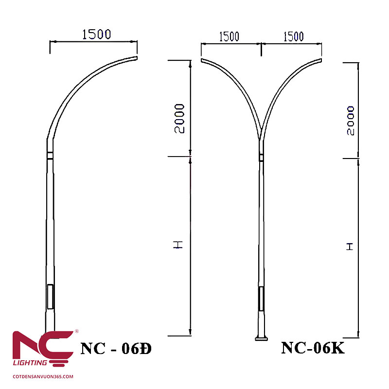 Cột đèn đường phố NC-06 6 Cột đèn đường phố NC-06