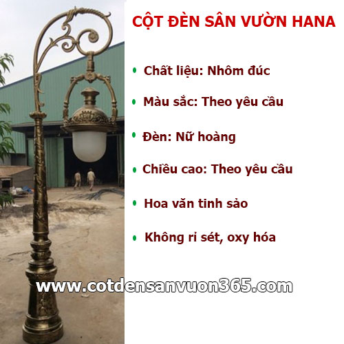 Cột đèn trang trí sân vườn Hana 7 Đặc điểm cột đèn chiếu sáng sân vườn HANA