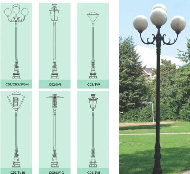 Cột đèn sân vườn DC02 7 cot-den-san-vuon-dc-02, Cột đèn sân vườn DC02