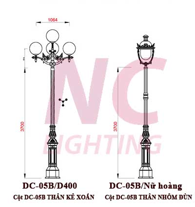 Cột đèn trang trí sân vườn DC-05B 8 Cột đèn trang trí sân vườn DC-05B