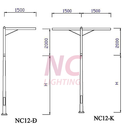 Cột Đèn Cao Áp NC-12 7 Trụ đèn bát giác cao áp
