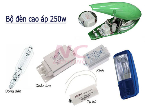 Đèn Cao Áp 250W Paragon - Đèn NC Lighting 2 Cau tao bo den cao áp 250W Paragon