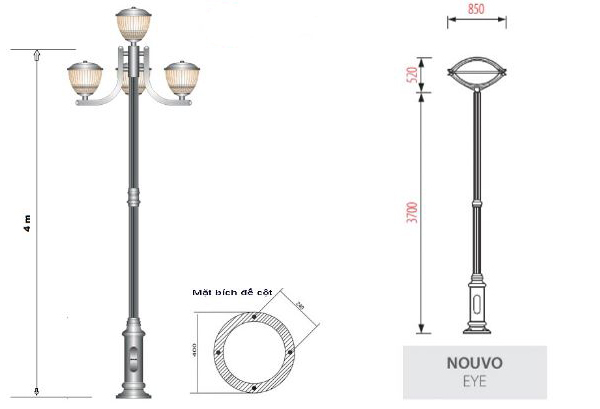 Cột Đèn Sân Vườn Nouvo 9 cot-den-san-vuon-nouvo-7, Cột Đèn Sân Vườn Nouvo