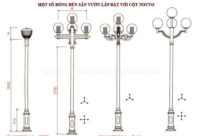 Cột Đèn Sân Vườn Nouvo 8 cột-đèn-sân-vườn-nouvo-1, Cột Đèn Sân Vườn Nouvo