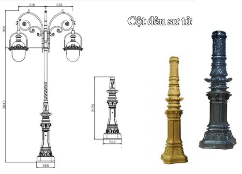Cột đèn sân vườn Sư Tử 8 cột-đèn-sư-tử, Cột đèn sân vườn Sư Tử