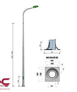 Cột Đèn Bát Giác Liền Cần Đơn
