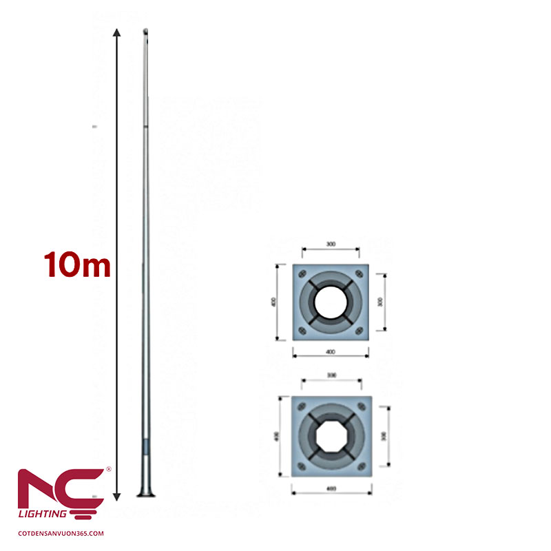 Cột đèn cao áp 10m 6 Cột đèn cao áp 10m
