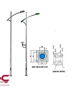 Cột Đèn Tròn Côn Rời Cần Đơn