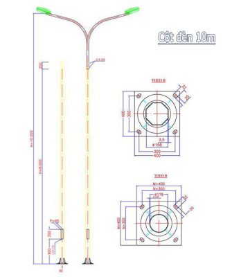 Cột đèn cao áp 10m 7 Cột đèn cao áp 10m Cột đèn sân vườn 365